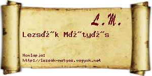Lezsák Mátyás névjegykártya