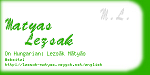 matyas lezsak business card